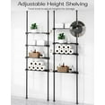 thumbnail image 4 of Adjustable Over The Toilet Storage Shelf, 4-Tier Ample Over Toilet Bathroom Organizer and Storage,Tension Mounted Above Toilet Storage Cabinet for Versatility, Fits 64-113 Inch Heights, White, 4 of 8