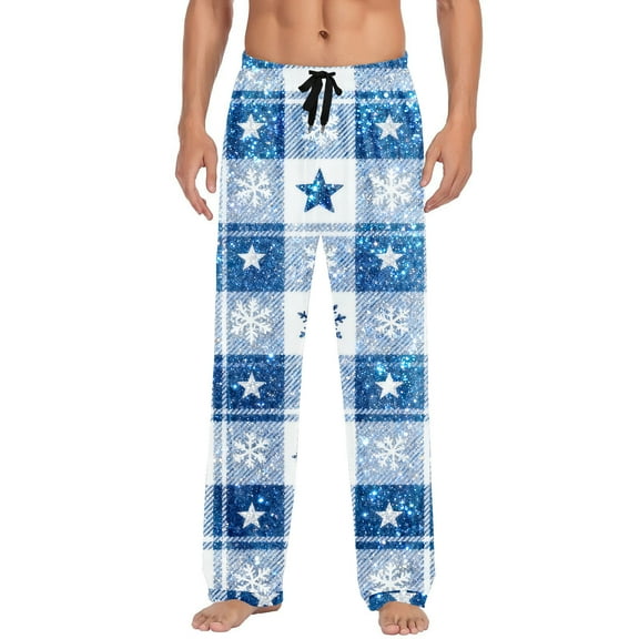 Couple's Plaid Printed Elastic Waist Sleep Pants 2025 Trendy Unisex Straight Leg Double Pockets Loose Home Loungewear Matching Casual Bottoms for Him & Her
