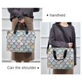 thumbnail image 6 of FORMRS 16" Laptop Bag Carrying Sleeve Case with Handle Travel Shoulder Briefcase, Light Blue Shimmering Pattern, 6 of 8