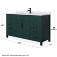 thumbnail image 3 of Wyndham Collection Beckett 60" Wood Single Bathroom Vanity in Green/Matte Black, 3 of 6