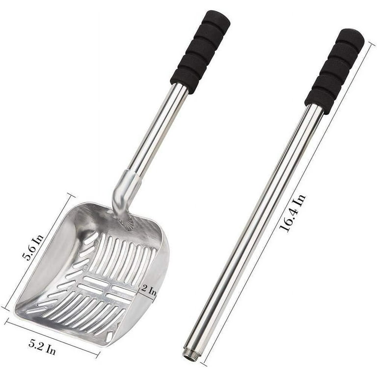 Yangbaga Long Handle Metal Cat Litter Scoop Detachable Stainless Steel Sifter Deep Shovel Heavy Duty Foam Grip Walmart