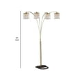 thumbnail image 3 of Metal Arc Floor Lamp with 4 Hanging Crystal Lights Black and Gold, 3 of 4