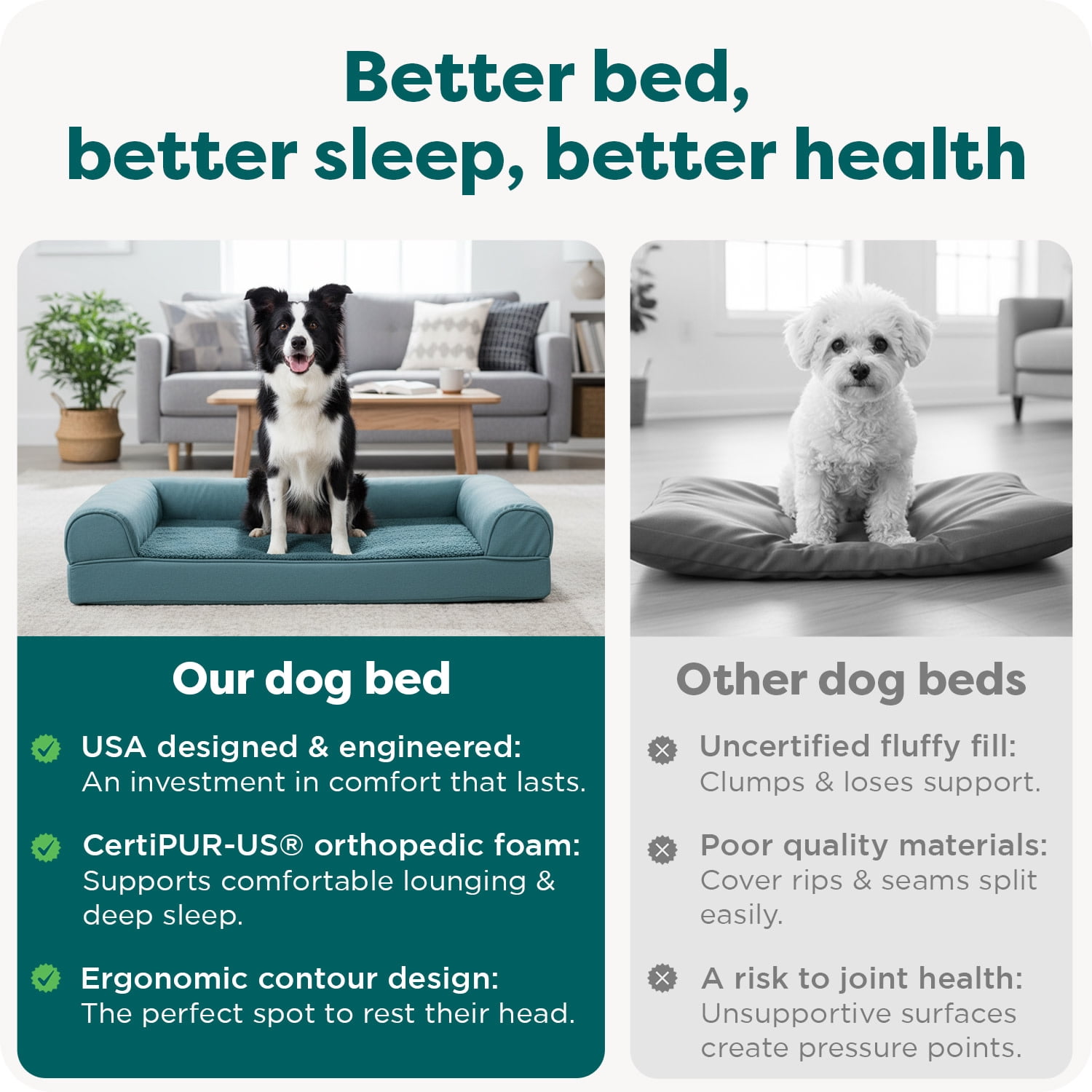 FurHaven Plush & Suede Orthopedic Sofa Pet Bed for Dogs & Cats - Deep Pool, Large