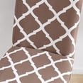 thumbnail image 4 of Dining Chair Cover Patterned Stretch Printed Parsons Dining Chair Cover Washable Removable Suitable Armless for Kitchen Hotel Restaurant Office Ceremony Universal Size (6 Piece, Dark Camel), 4 of 6