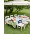 thumbnail image 5 of 60x84 Inch Outdoor Tablecloth with Umbrella Hole Zipper Rectangle Spring Floral Rectangular Tablecloths Outside Waterproof Pastoral Butterfly Bird Elegant Patio Table Cloth Cover for Picnic Party, 5 of 8
