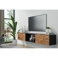 thumbnail image 2 of Kybele LLC Hilly  Wall - Mounted  Modern Floating 71"  TV Stand Wooden Black-Teak Walnut Glossy, 2 of 5