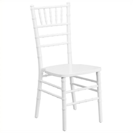 Bowery Hill Wood Chiavari Stacking Dining Side Chair in White