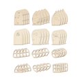 thumbnail image 1 of koolsoo 48 Pieces Wooden Fairy Door Window DIY 12 Patterns Unpainted Wooden Pieces Blank Rural, 1 of 9