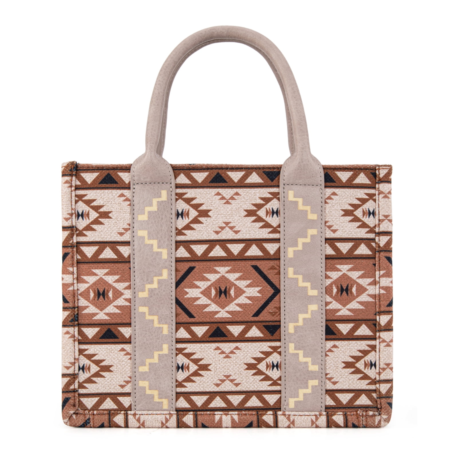 Wrangler Aztec Tote Bag for Women Boho Shoulder Purses and Handbags, Aztec Tan