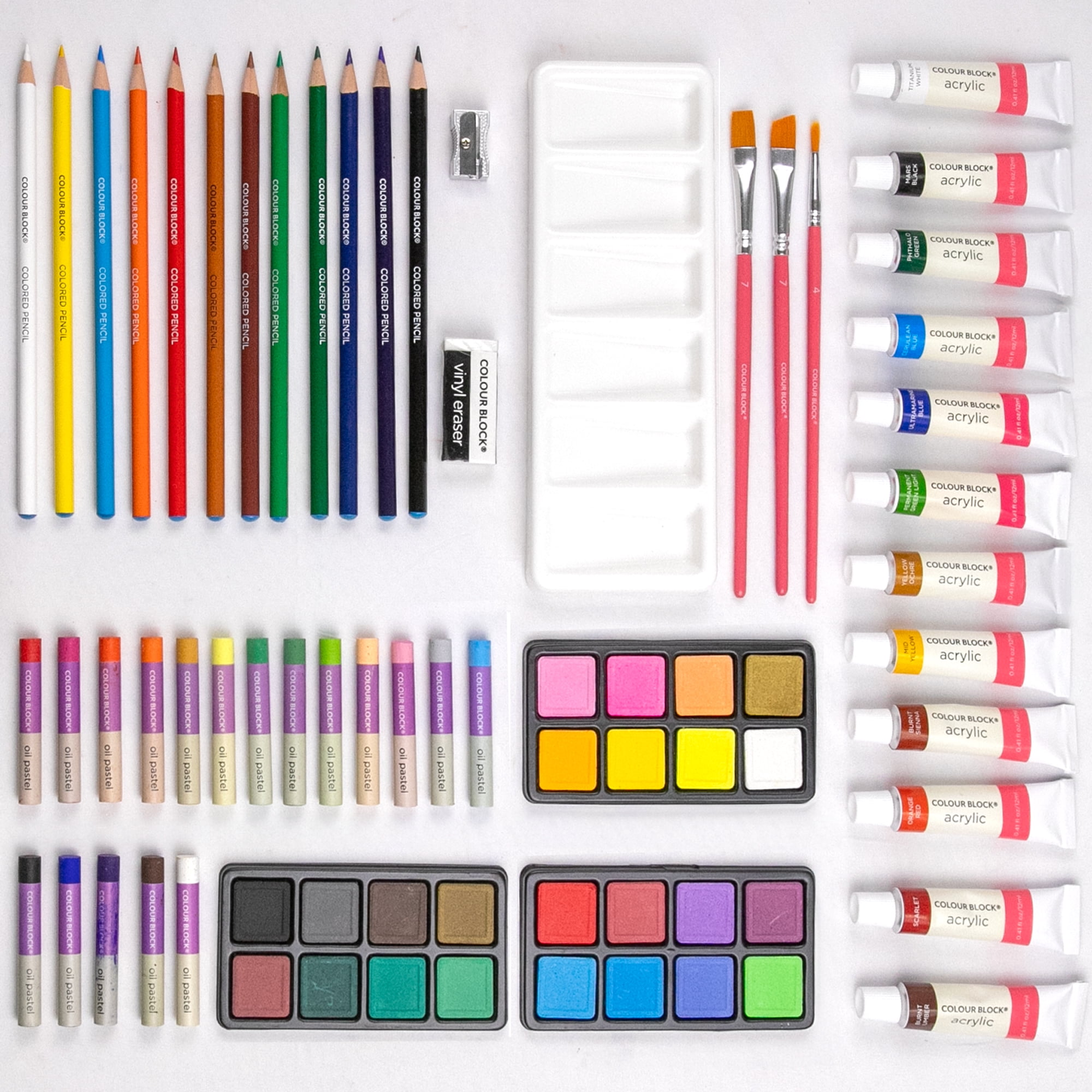 COLOUR BLOCK 73 Piece Art Set - Premium Art Supplies Kit for  Adults & Kids, Painting and Drawing Art Kits for Teens and Children, Ideal  for Artists Ages 8-12 & 9-12