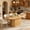 Natural, variant on 55.11"-70.86" Extendable Oval Dining Table With Striped Legs, For Dining Room, Kitchen, Living Room,Walnut