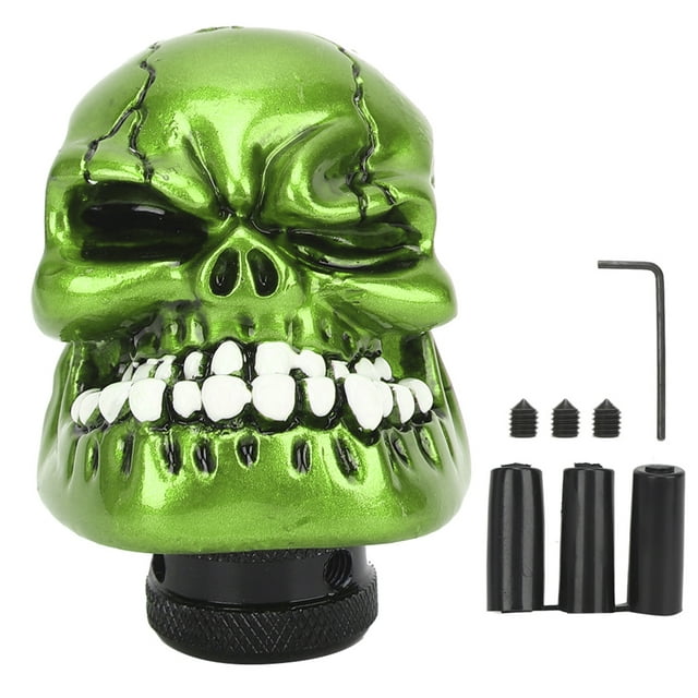 Cergrey Car Gear Knob, Knob,Skull Head Stick Manual Knob Lever Modified Shifter Gear 8MM / 10MM / 12MM Adapters