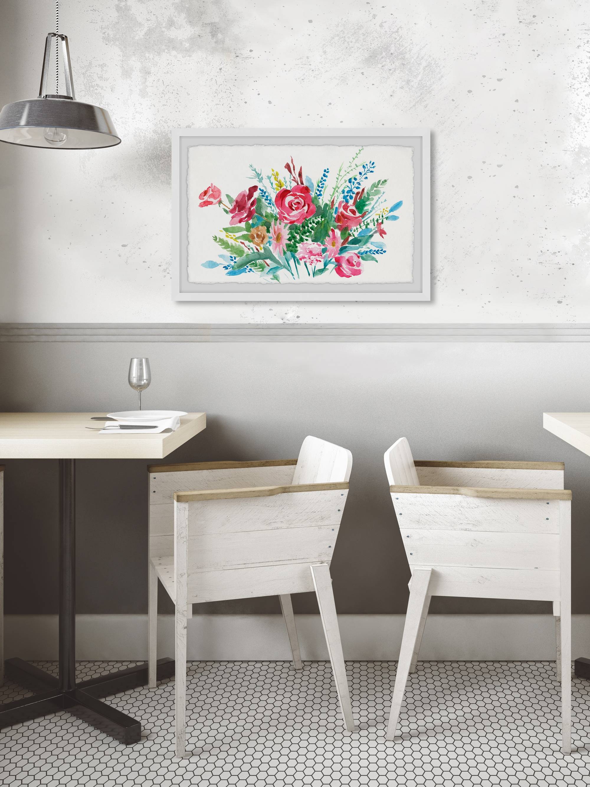 Festive Flowers' Framed Painting Print - Multi-color