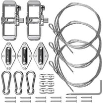Sun Shade Sail Tension Wire Rope Hardware Kit for Triangle Sun Shade Sail Installation Winch Pad Eye 18 Feet Wire Cable Included B