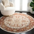 thumbnail image 2 of SAFAVIEH Valencia Renae Medallion Polyester Area Rug, Ivory/Rust, 6'4" x 6'4" Round, 2 of 8