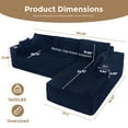 thumbnail image 3 of BYBYME 104" Cloud Sectional Couch with L-Shape Chaise Modern Comfy Modular Plush Corduroy Sofa for Living Room,No Assembly Required,Right Facing Chaise,Navy, 3 of 9