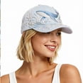 thumbnail image 5 of FUZHIQ 3D Ocean Creatures Embroidered Baseball Cap for Women Men Adjustable Soft Breathable Hats Elegant Trendy Headwear for Shopping Travel Daily Vacation, 5 of 7