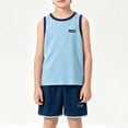 thumbnail image 6 of Amidoa Girls Summer Outfits 2 Piece Short Sleeve T Shirt Solid Color Cute Top and Casual Shorts Kids Clothing Sets,Blue Size 6, 6 of 9