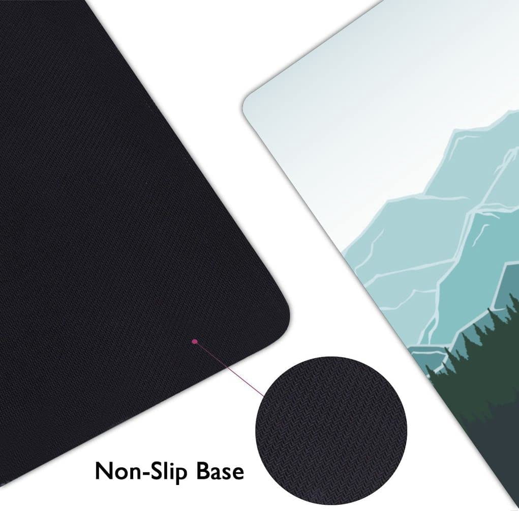 Extended Gaming Mouse Pad (31.5x11.8 in), Large Non-Slip Rubber Base Mousepad,Waterproof Keyboard Mouse Mat Desk Pad for Work, Game, Office, Home - Mountains and Forest Pattern Watercolor