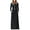 Black, variant on Women Short/Long Sleeve Loose Plain Maxi Dresses Casual Long Dresses with Pockets