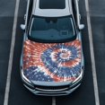 thumbnail image 2 of HUIACONG Patriotic Tie Dye 250th Anniversary Car Hood Cover, 39.37"x59.05" Universal Fit Washable Dustproof Car Front Hood Protector Auto Exterior Decor Accessory for Most Sedans, 2 of 7