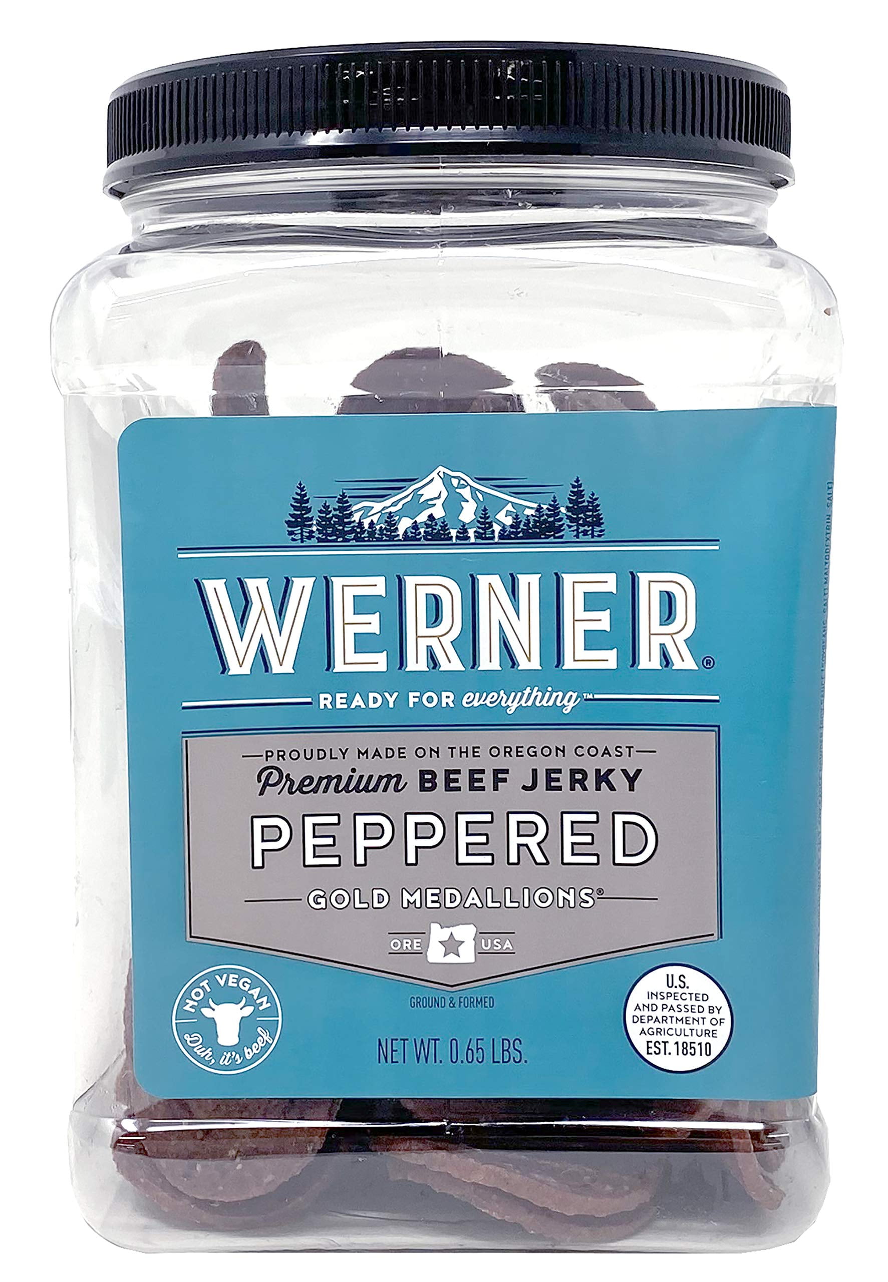 Werner Peppered Jerky Medallions Circle Jerky Slices Bulk Pepper Beef