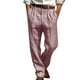 thumbnail image 1 of Ceisia Men's Solid Color Double Pleated Straight Leg Casual Pants with Front Pockets Pink S Gifts, 1 of 5