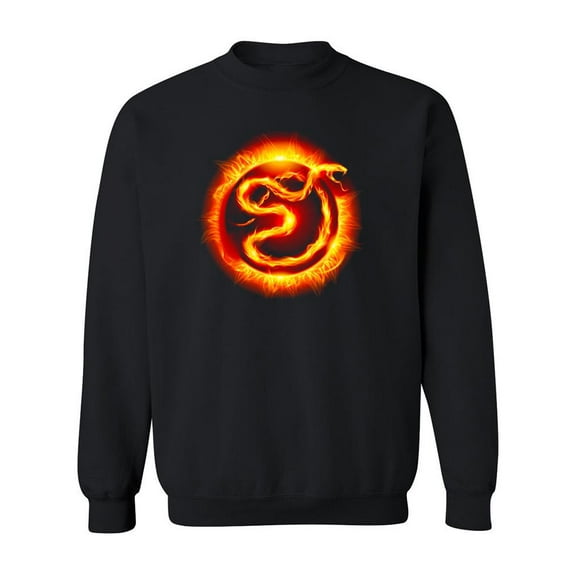 Snake On Fire Design Sweatshirt Men -Image by Shutterstock, Male Small