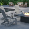 thumbnail image 3 of Merrick Lane Set of 4 Poly Resin Folding Adirondack Lounge Chair - All-Weather Indoor/Outdoor Patio Chair in Gray, 3 of 16