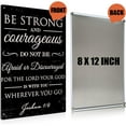 thumbnail image 2 of Vintage Be Strong and Courageous Metal Tin Sign, Bible Verse Wall Art Decor, Retro Christian Home Living Room Decoration, 8 x 12 Inch, 2 of 5