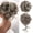 Ash Grey, variant on 2 count Bun Pieces Wavy Curly Synthetic Updo Chignon Scrunchies Ponytail Extension for Women Grey Multi