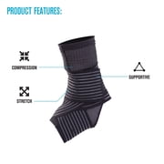 DonJoy Advantage DA161AV03-BLK-XL Ankle Sleeve with Figure 8 Straps for Sprains, Strains, Lateral Support, Open Heel, Black, M