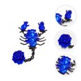thumbnail image 4 of 1pc Creative Scorpion Forma Brooch Vintage Rose Pattern Broche Decoración, 4 of 5