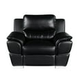 thumbnail image 2 of Chic Leather Chair With Stainless Steel Base And Thick Cushion Tempting Plating Foam Seat, 2 of 5