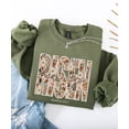 thumbnail image 3 of Ink-Printed Pearls He Is Risen Christian Sweatshirt for Women - Floral Easter Pullover Army Green Sweatshirt Adult Medium, 3 of 7