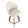 thumbnail image 7 of Ahoy Contemporary Fixed-Height Counter Stool With Walnut Bamboo Legs And Round Black Metal Footrest With Cream Fabric, 7 of 7