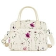 thumbnail image 5 of Inosoo Large Capacity Reusable Lunch Bag for Woman, Handheld or Shoulder Carry Insulated Lunch Box, Corduroy Fabric with Herb and Flower Pattern, 5 of 15