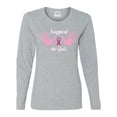 thumbnail image 2 of Wild Bobby Support The Girls Funny Hope Breast Cancer Awareness Women Graphic Long Sleeve T-Shirt, Heather Grey, Small, 2 of 6