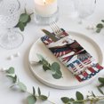 thumbnail image 4 of Cloth Napkins Set of 8 - 20x20 Inches, American Eagle Washable Reusable Table Napkins, 250 4th of July Patriotic Striped Grey Soft & Absortbent Dining Napkin for Party Wedding Hotel Restaurant, 4 of 9