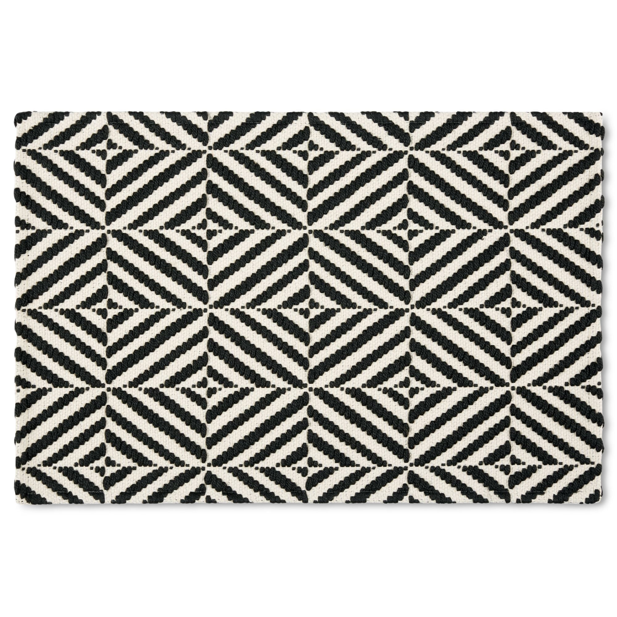 Mainstays Montana Woven Fabric Mat, 18"x27", Black, Available in Multiple Colors