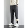 thumbnail image 4 of Pantalones de algodón de lana de cordero de invierno para hombre, ropa exterior de invierno extra grande, pantalones casuales rectos, holgados y cálidos con tobillos atados, 4 of 5