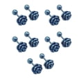 thumbnail image 1 of Pendientes de 5 piezas Qarigey Aretes redondos de acero de titanio azul, 1 of 6