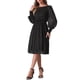 thumbnail image 4 of Vestido Casual de Malla con Cuello Barco y Estrellas Brillantes para Mujer Chic con Mangas Largas y Cintura Elástica en Negro, 4 of 6