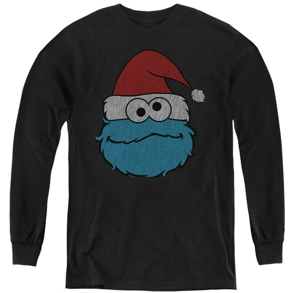 Sesame Street Cookie Monster Christmas Kids Long Sleeve T-Shirt for Youth Boys and Girls