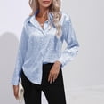 thumbnail image 2 of WEAIXIMIUNG Chemises de Maternité pour Femmes Drôle Mode Décontractée Imprimé Léopard Chemise à Manches Longues Imitation Soie Satinée, 2 of 6