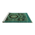 thumbnail image 2 of Ahgly Company Machine Washable Indoor Rectangle Abstract Turquoise Blue Modern Area Rugs, 6' x 9', 2 of 4