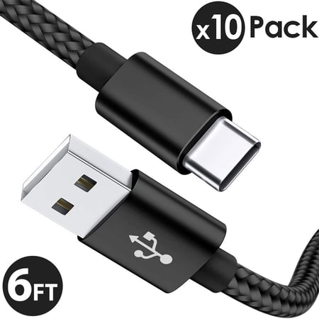 10x 6FT USB Type C Cable Fast Charging Cable USB-C Type-C 3.1 Data Sync Charger Cable Cord For Samsung Galaxy S10 S9 S9+ Galaxy S8 S8 Plus Nexus 5X 6P OnePlus 2 3 LG G5 G6 V20 HTC M10 Google Pixel XL price history on PriceWatchPro