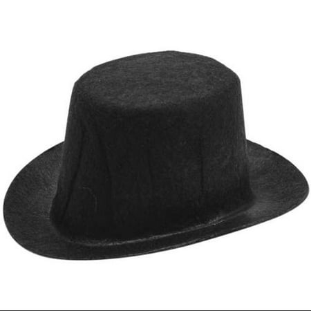 Stiffened Felt Top Hat 3-3/4"-Black