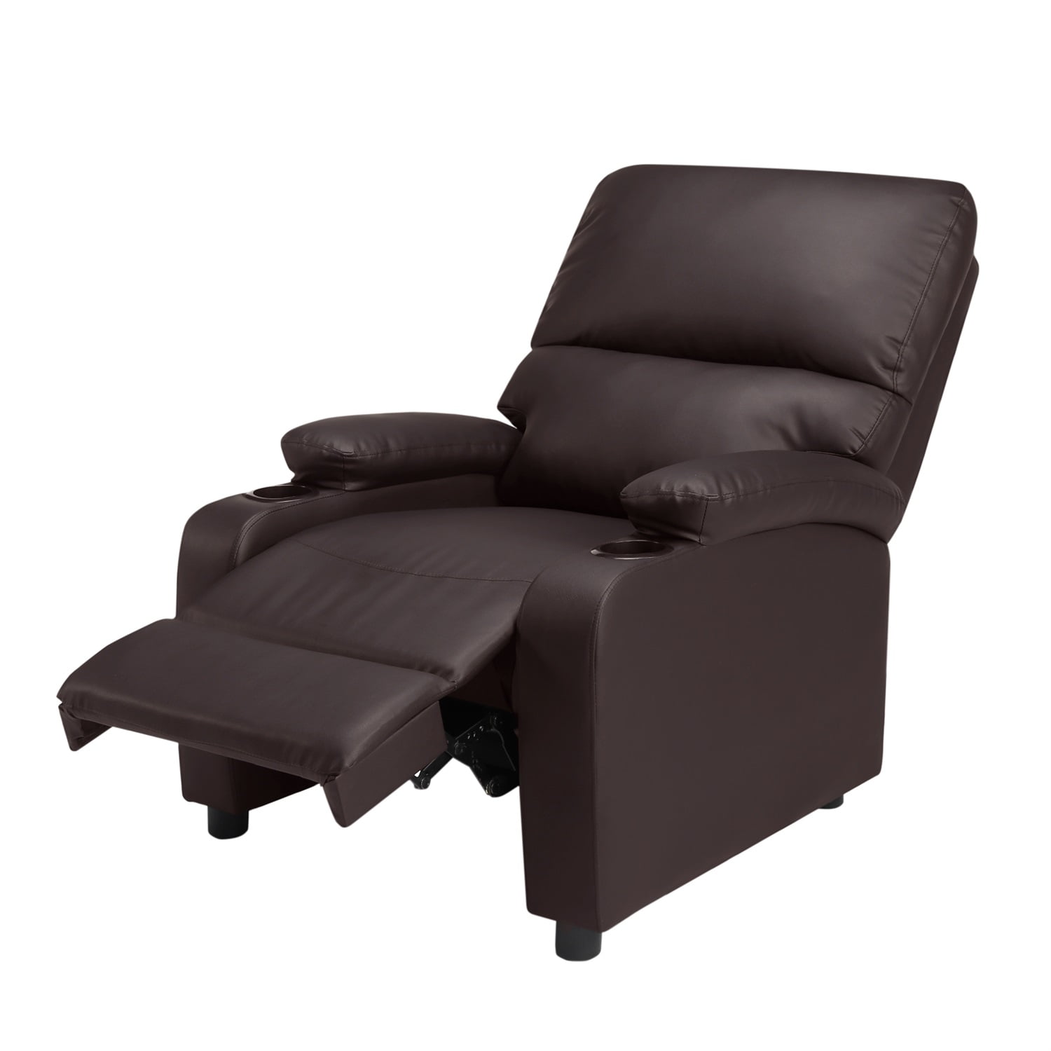 Kadyn 31.5" Faux leather reclining chair, Pu Upholstered reclining chair, Pushback Recliner Chair for Bedroom, Brown Kadyn 31.5" Faux leather reclining chair, Pu Upholstered reclining chair, Pushback Recliner Chair for Bedroom, Brown
