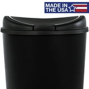 Hefty Kitchen Trash Can, 12.8 Gallon Plastic Touch Top Garbage Bin with Push Button Lid, Black